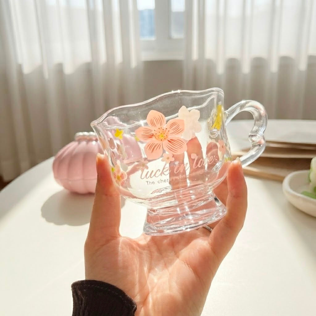 Floral Glass Cup
