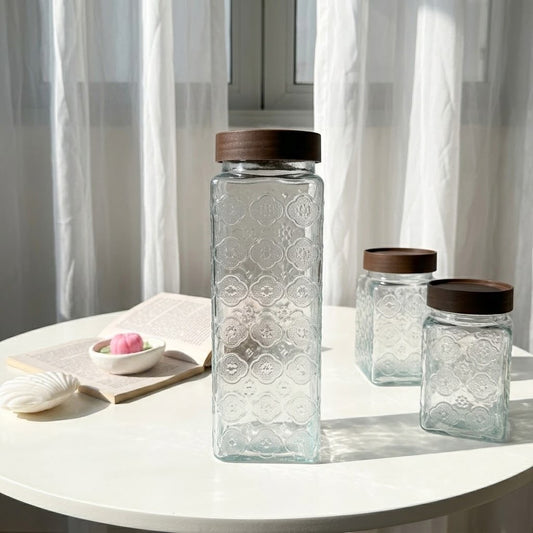 Glassy Storage Jar Set