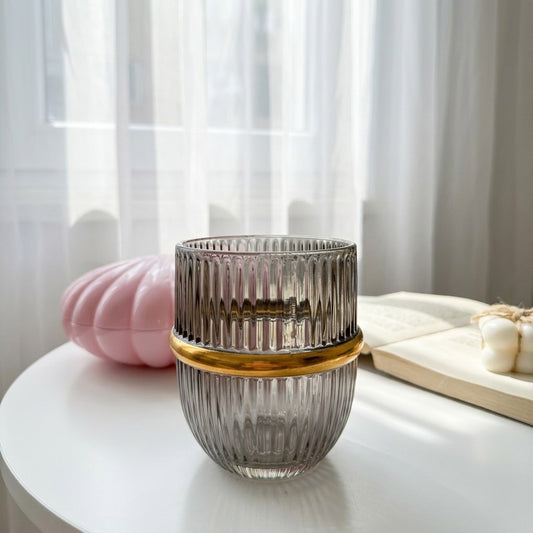 Gold Ribbon Glass Cup (one piece)