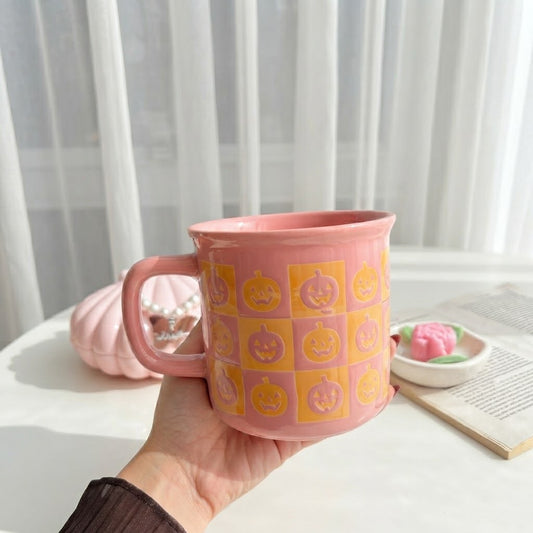 Pumpkin Checkerboard Mug