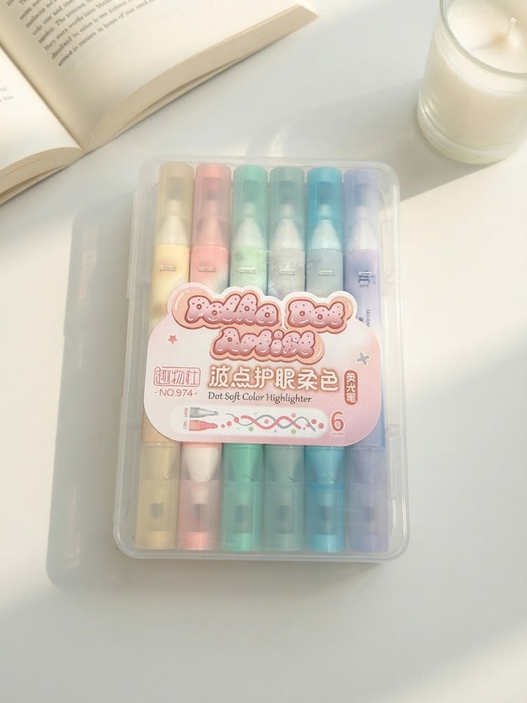 Soft Color Highlighter Set - 6 PCS