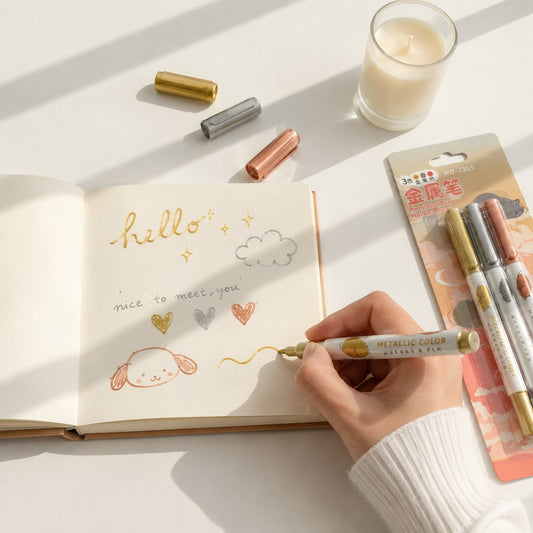 Metallic Glitter Marker Pen Set - 3 PCS