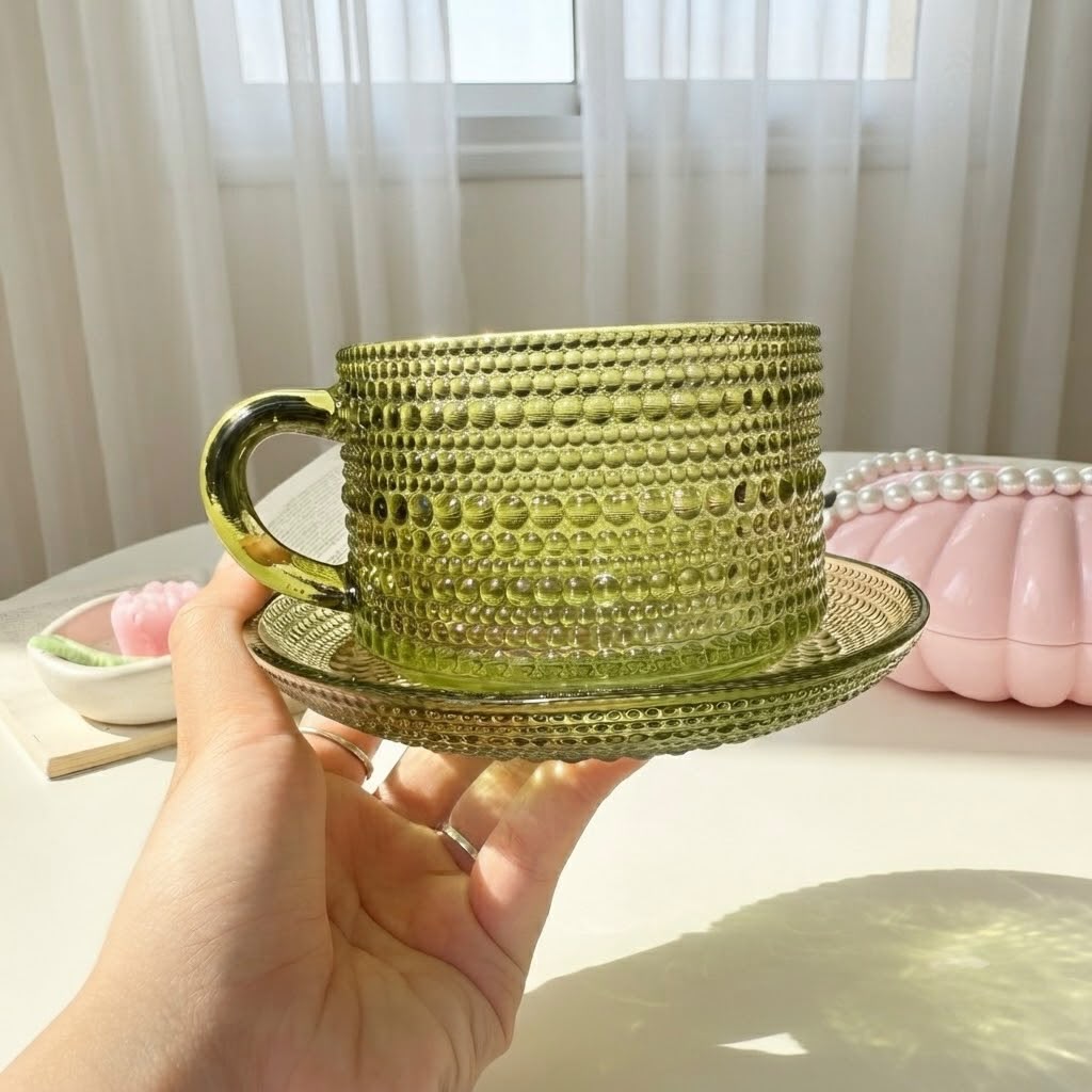 Large Dotted Glass Mug