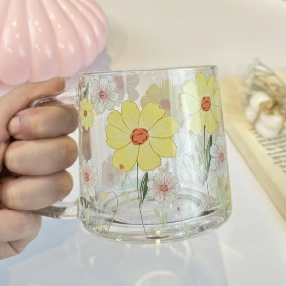 Glassy Flowery Cup