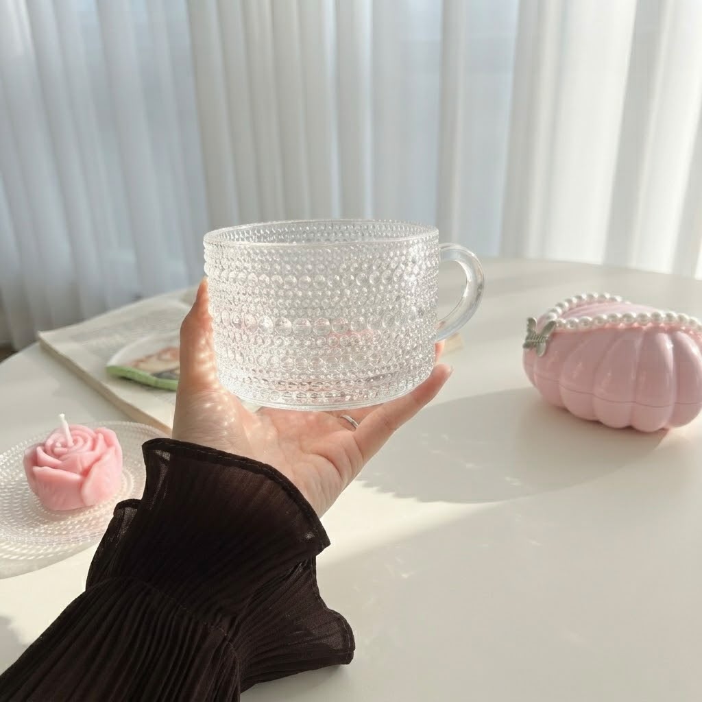 Large Dotted Glass Mug