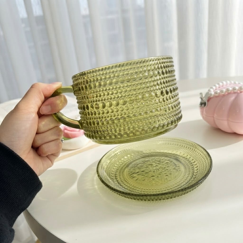 Large Dotted Glass Mug