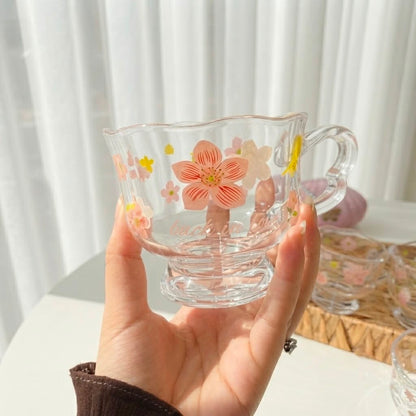 Floral Glass Cup