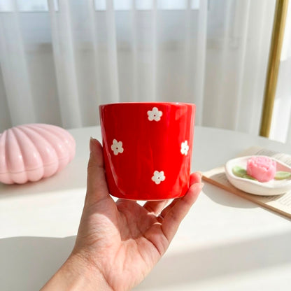 Red Floral Mug