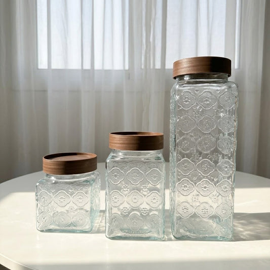 Glassy Storage Jar Set