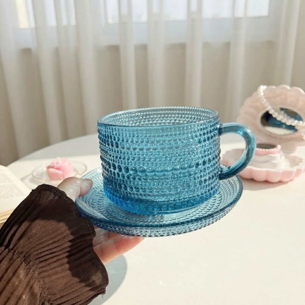 Large Dotted Glass Mug
