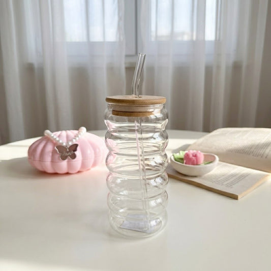 Ribbed Glass Cup