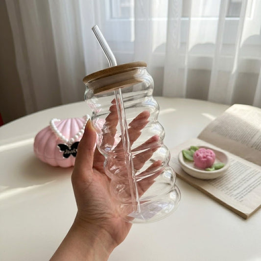 Ribbed Glass Cup