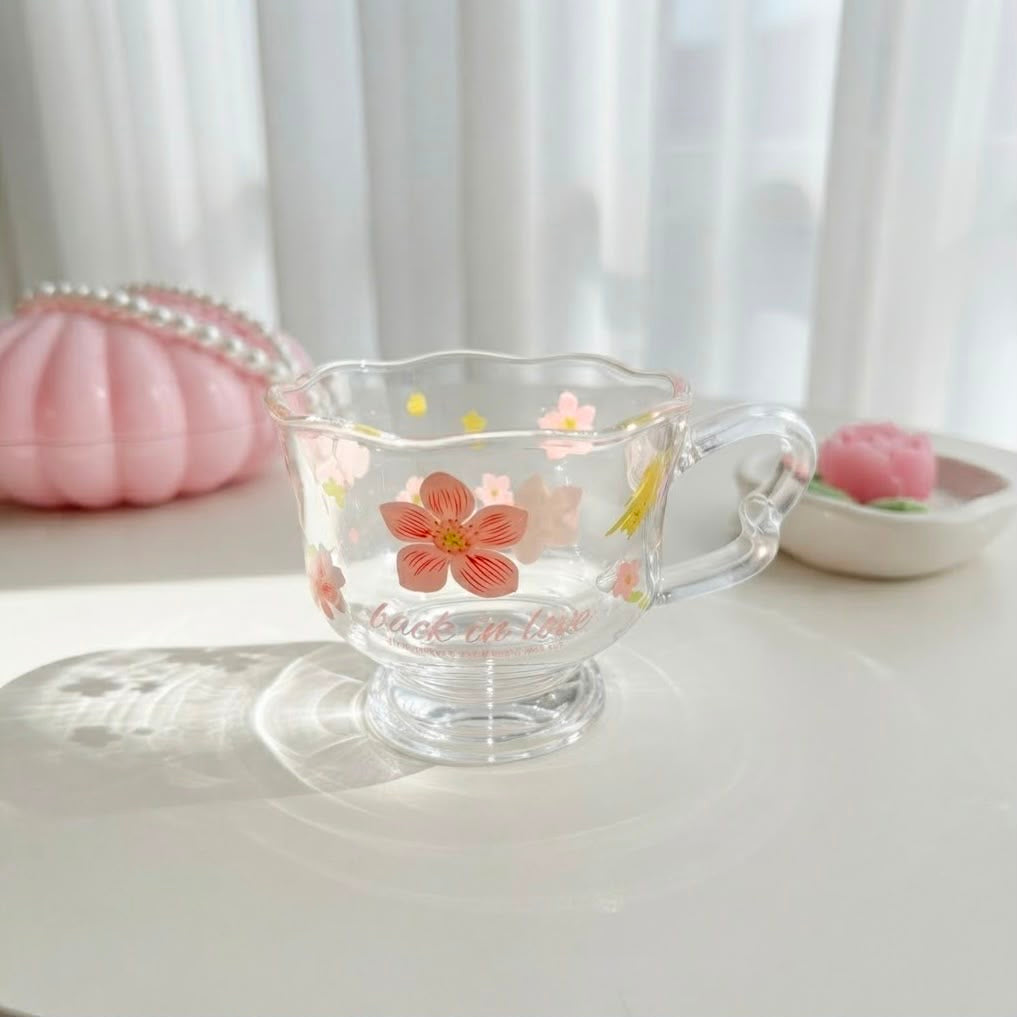 Floral Glass Cup