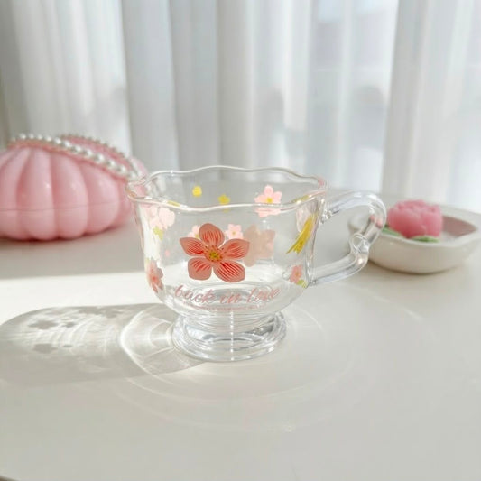 Floral Glass Cup