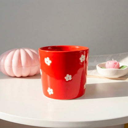 Red Floral Mug