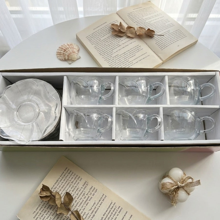 White Glassy Tulip Cup