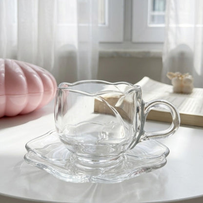 White Glassy Tulip Cup