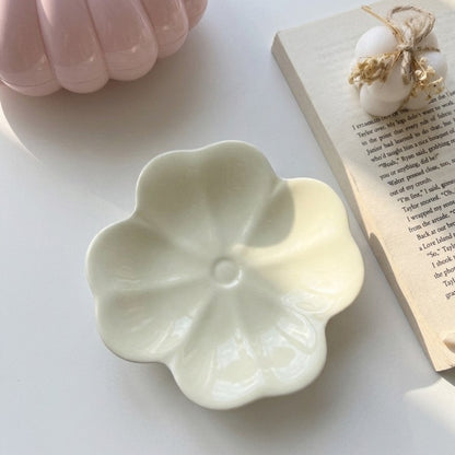 White Flowery Snacks Plate