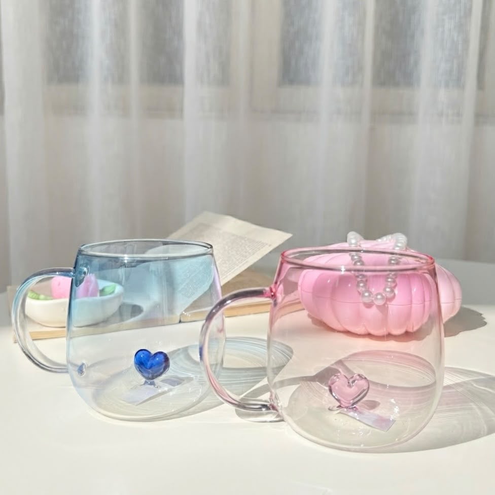 Glass Heart Mug