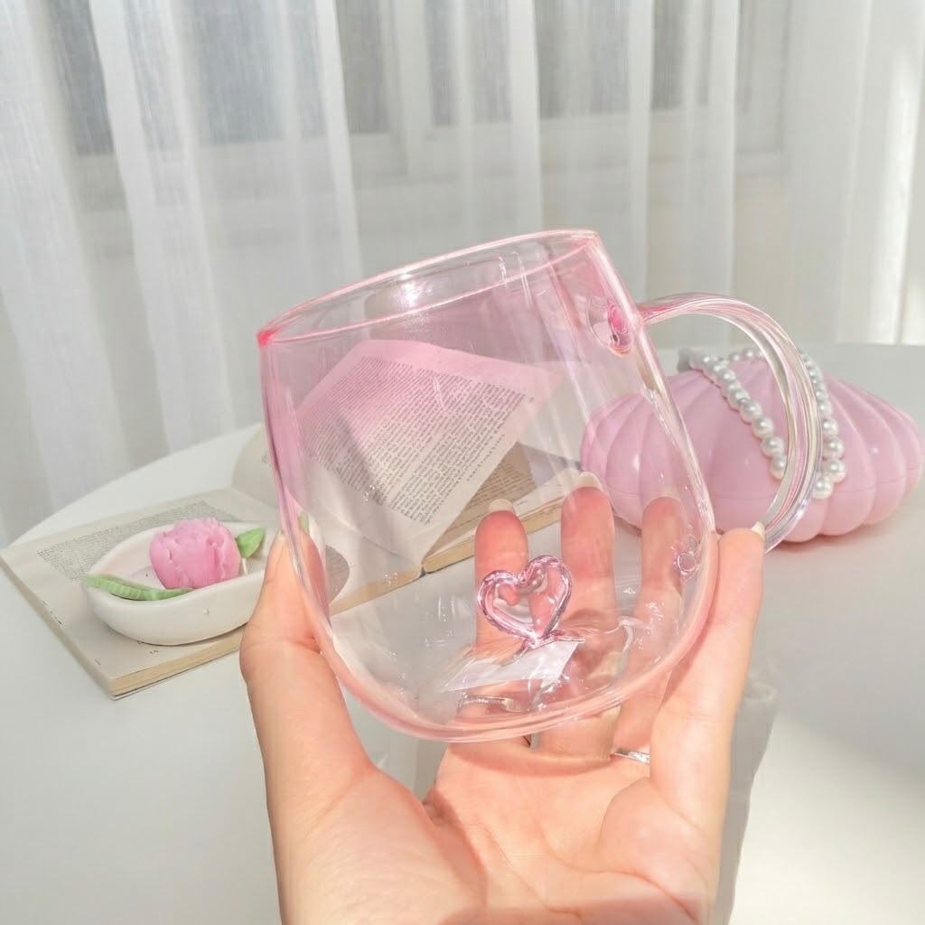 Glass Heart Mug