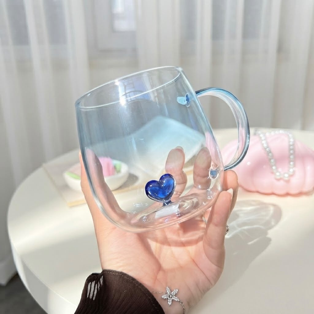 Glass Heart Mug