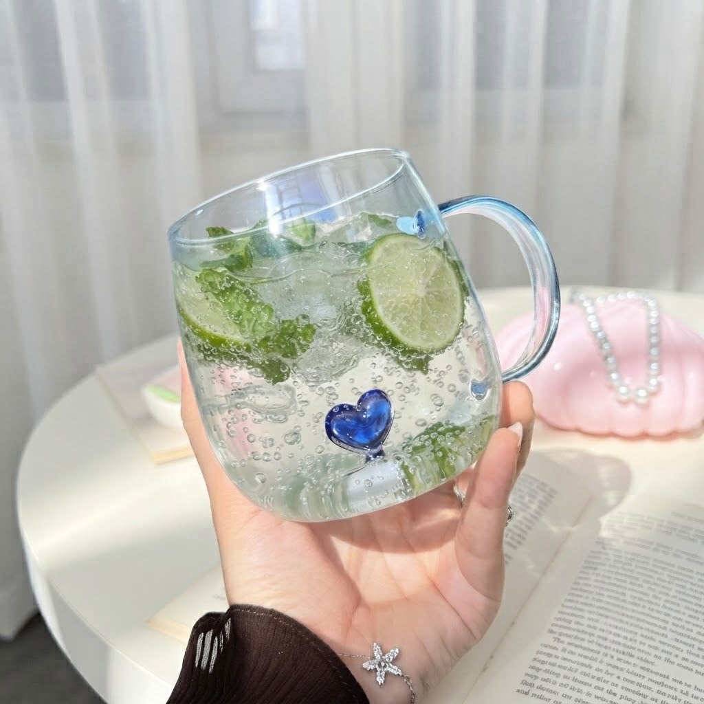 Glass Heart Mug
