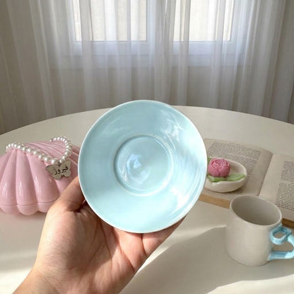 Blue Bow Handle Cup Coffee Size