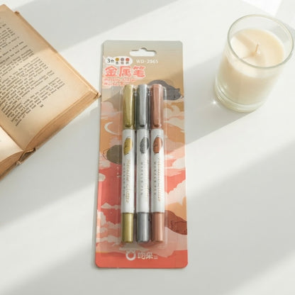 Metallic Glitter Marker Pen Set - 3 PCS