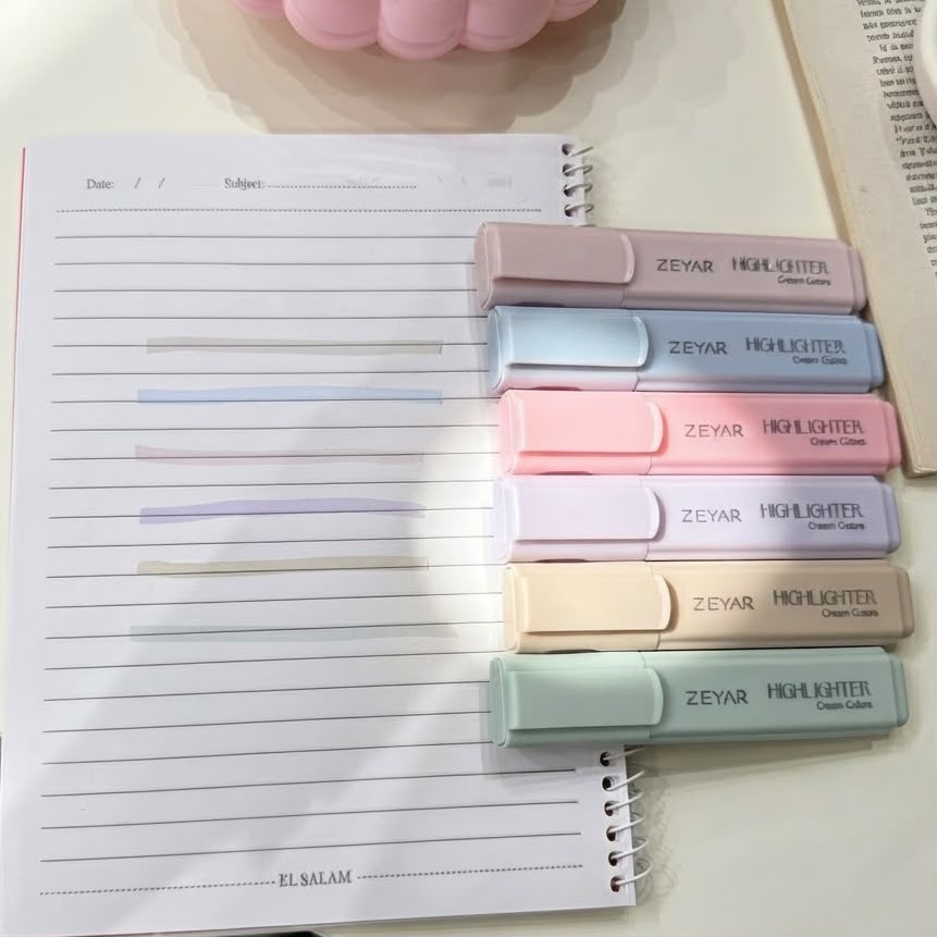 Cream Colors Highlighter Set - 6 PCS
