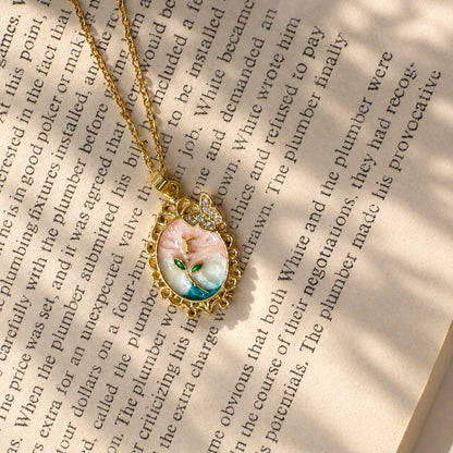 Butterfly Oval Necklace
