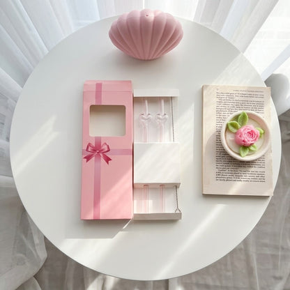 Heart Glass Straw Set