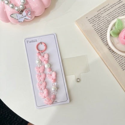 Pearl Butterfly Phone Strap