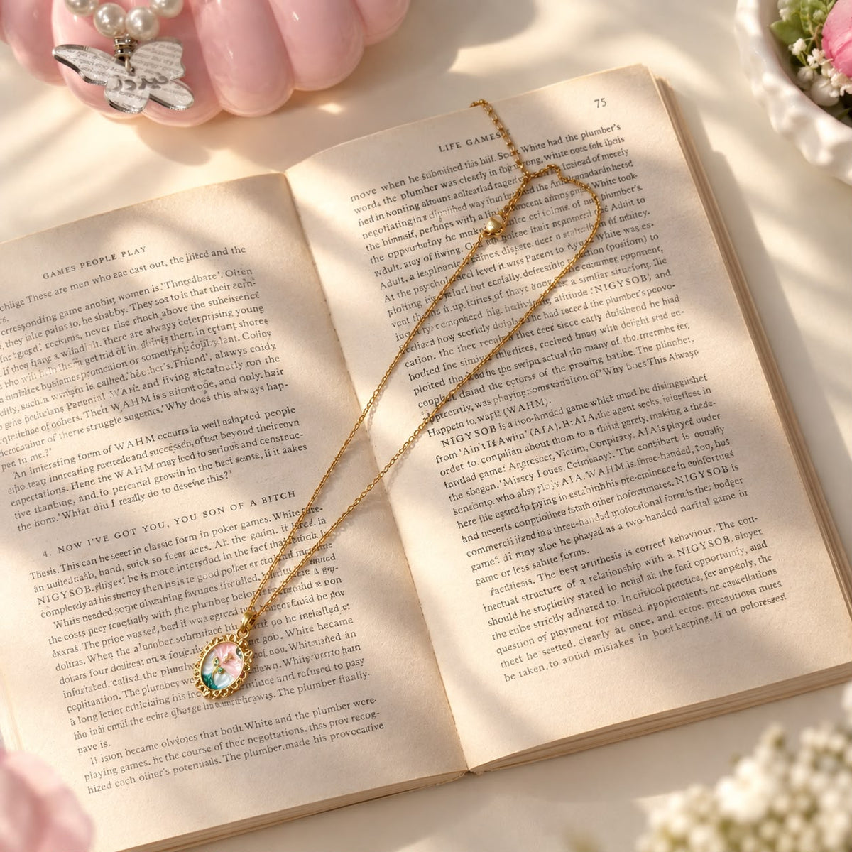Butterfly Oval Necklace