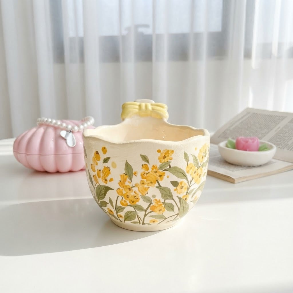 Bow Floral Soup Mug