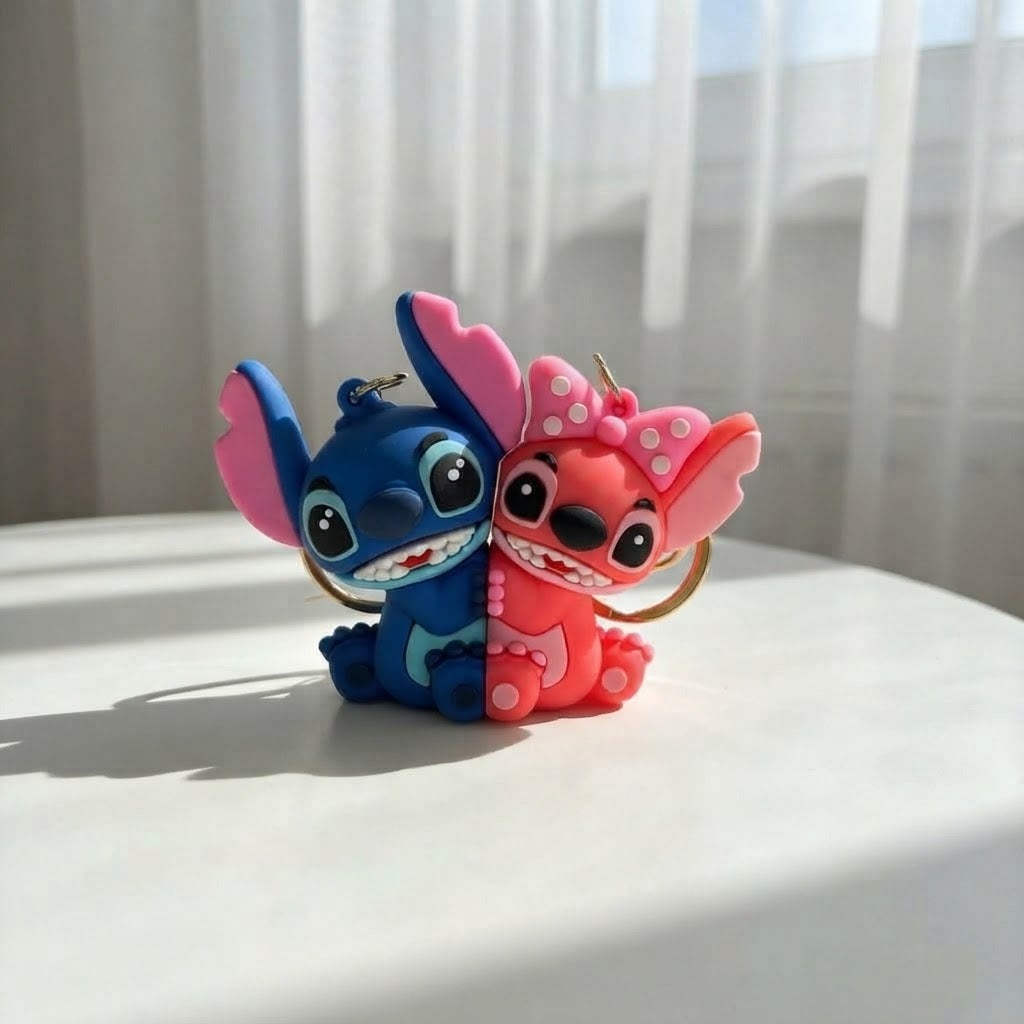 Stitch & Angel Couple Keychain