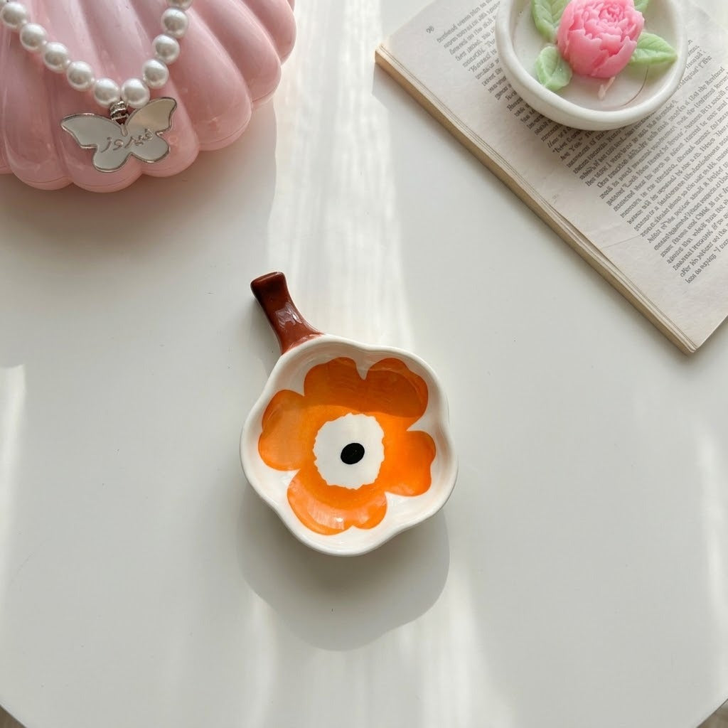 Orange Flower Sauce Plate