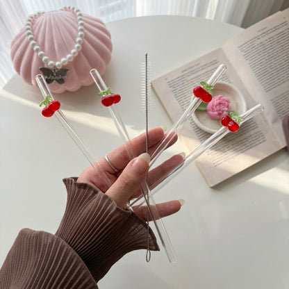 Cute Glassy Straws - 4 PCS