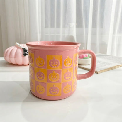 Pumpkin Checkerboard Mug