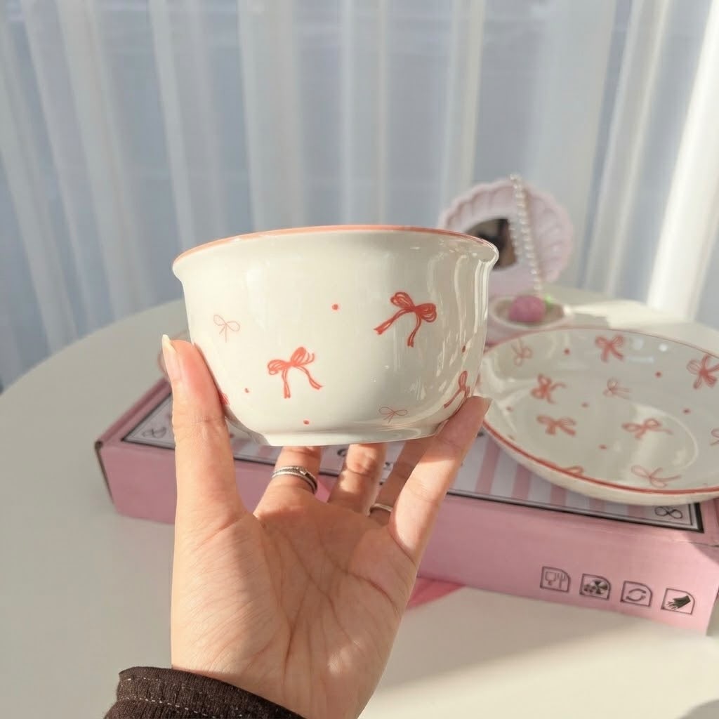 Pink Bow Tableware Set