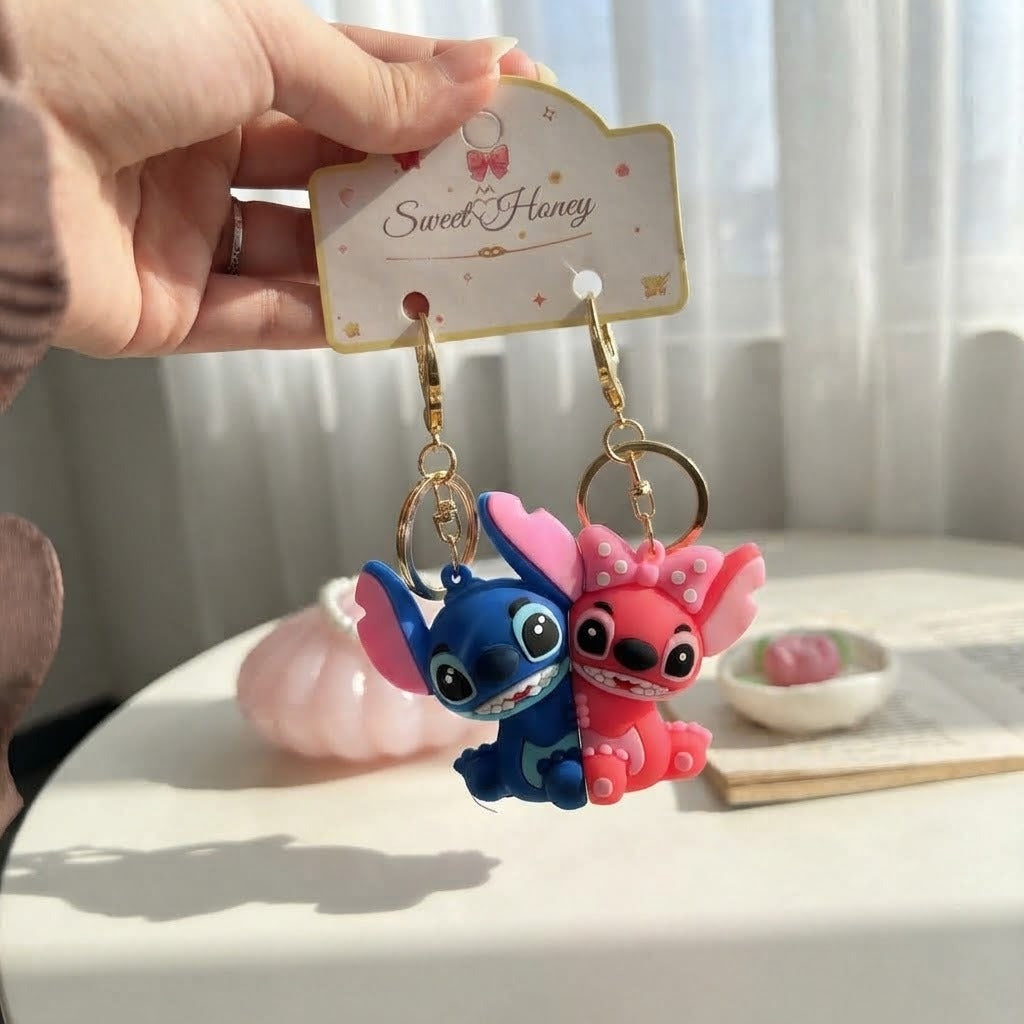 Stitch & Angel Couple Keychain