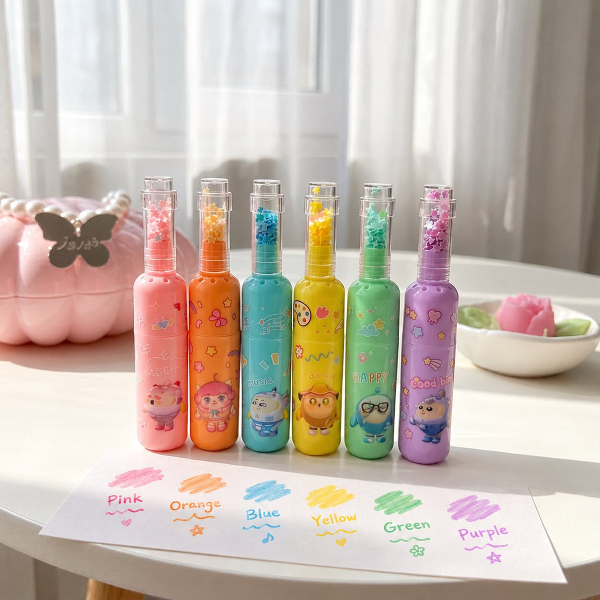 ‏Cutie Pals Highlighter Set - 6 PCS