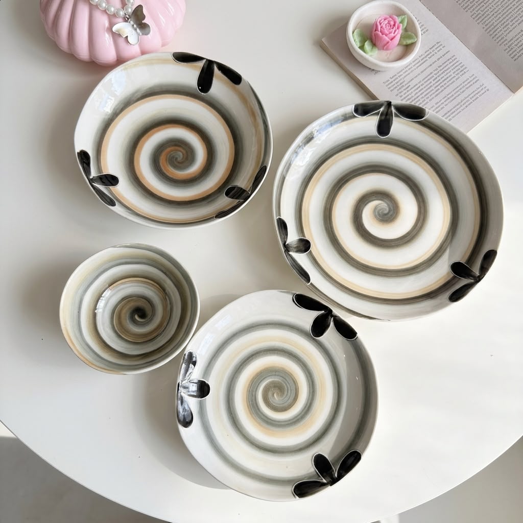 Swirl Flower Dinnerware Set