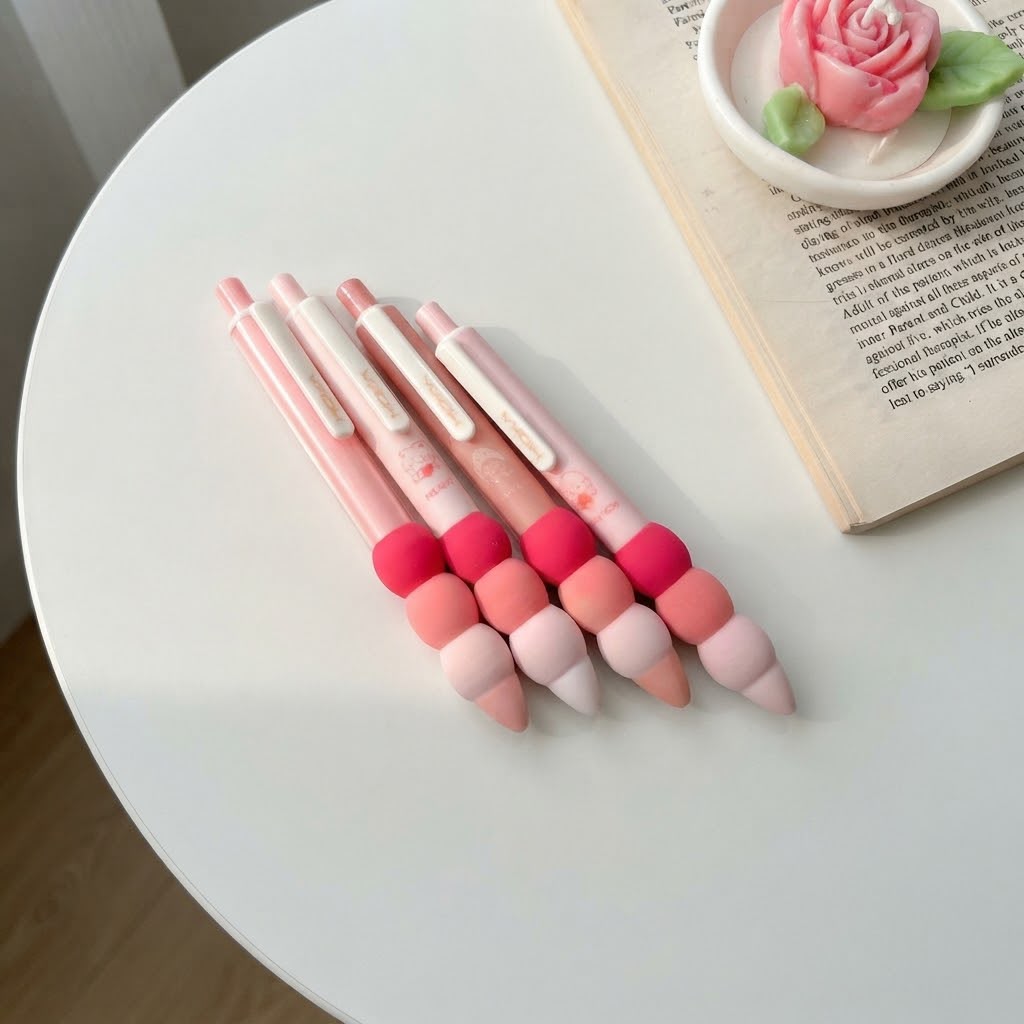Cute Girly Pen Set - 4 Pcs