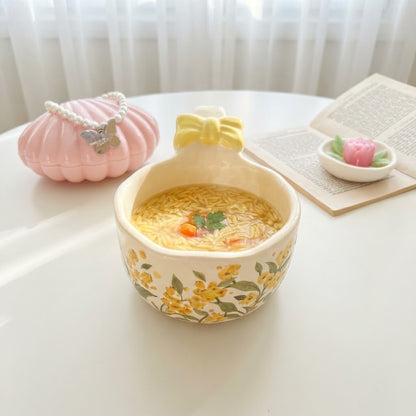 Bow Floral Soup Mug