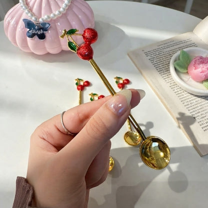 Cherry Gold Spoon Set - 4 PCS