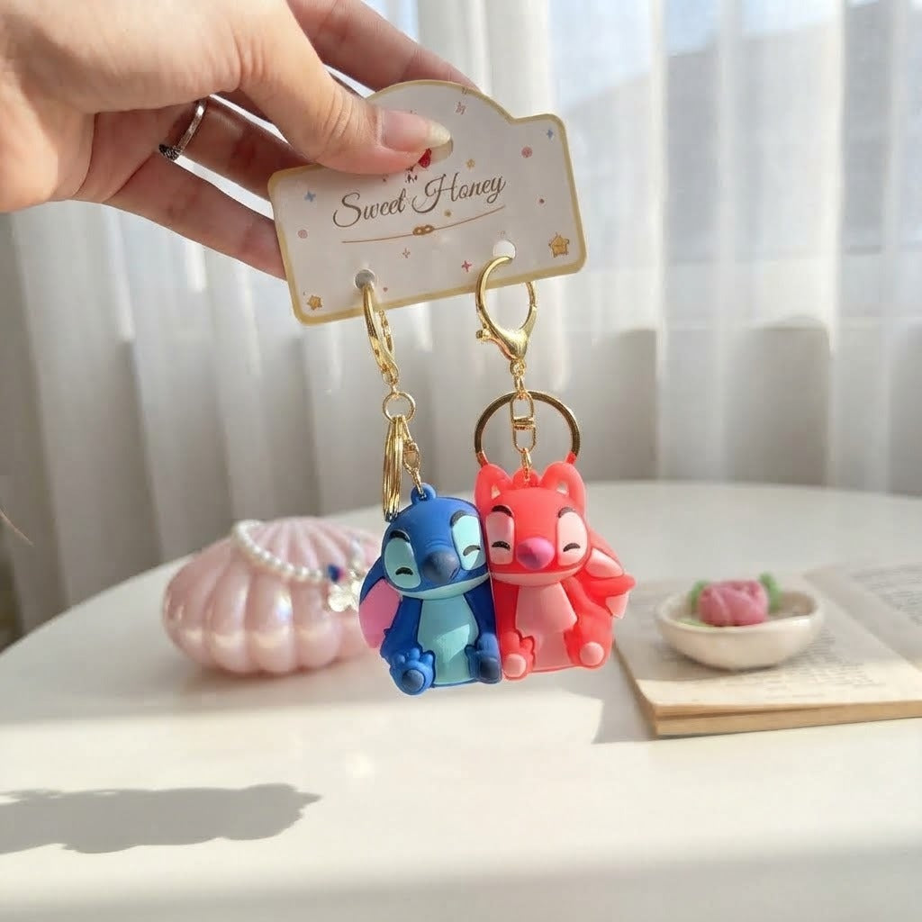 Stitch & Angel Couple Keychain