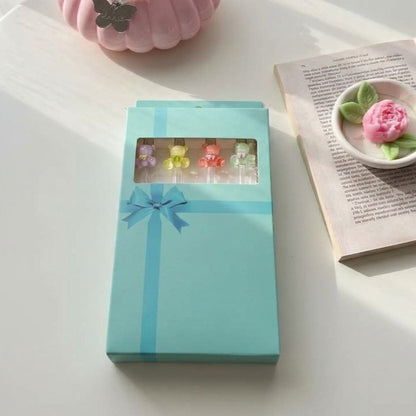 Cute Glassy Straws - 4 PCS